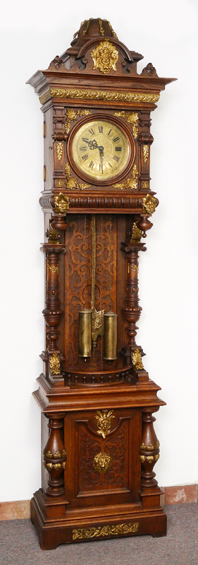 Appraisal: GERMAN CARVED ORMOLU MOUNTED TALL CASE CLOCK Late th to