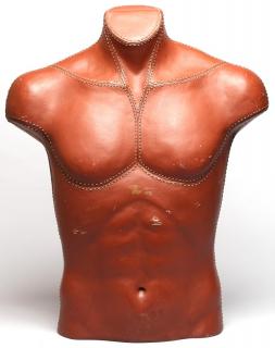 Appraisal: Cast Faux Leather Half The figure of a man from