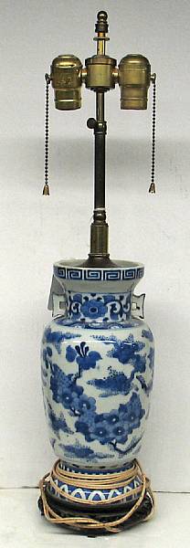 Appraisal: An Arita style blue and white porcelain baluster vase With