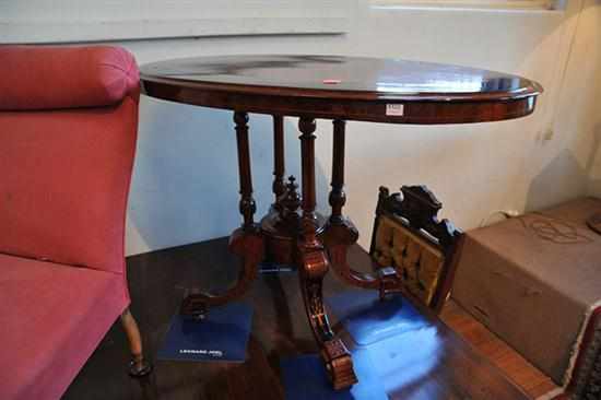 Appraisal: A VICTORIAN STYLE GAMES TABLE WITH BIRDSEYE VENEER TOP