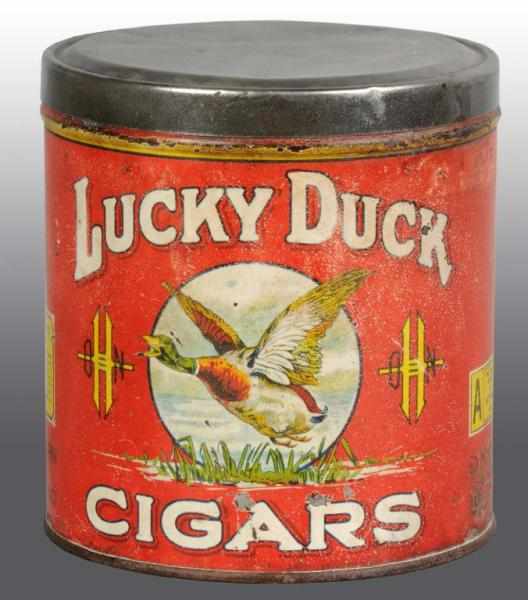 Appraisal: Lucky Duck Cigar Cannister Description Rare tin with modest wear