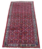 Appraisal: Bijar Rug Broad bright red centerfield woven with stylized flower