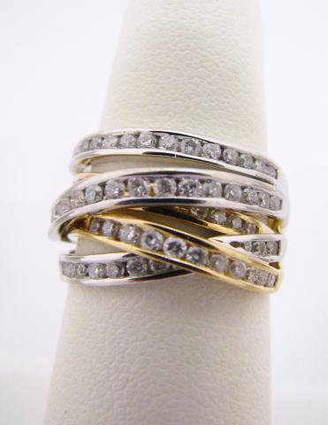 Appraisal: K Two Tone Gold channel set five band ct Diamond