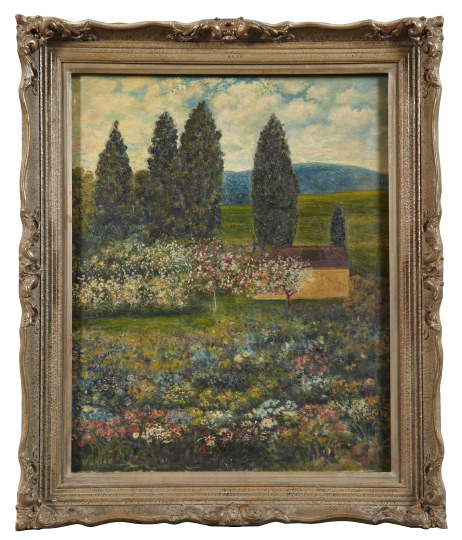 Appraisal: Italian School Contemporary Spring Landscape with a Chapel oil on