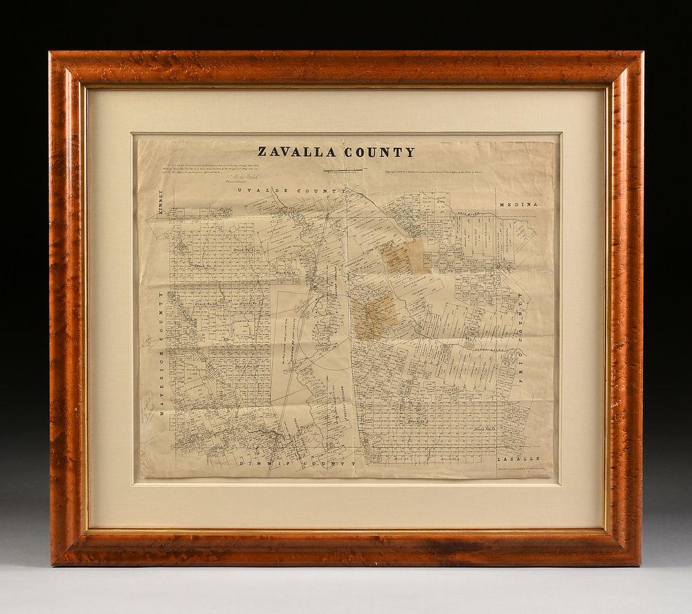 Appraisal: AN ANTIQUE CADASTRAL MAP Zavala County ST LOUIS CIRCA AN