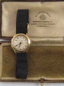 Appraisal: A ct gold lady's wrist watch retailed by Mappin on