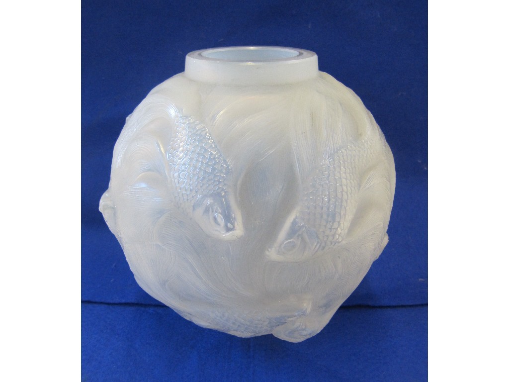 Appraisal: Lalique 'Formose' pattern vase def