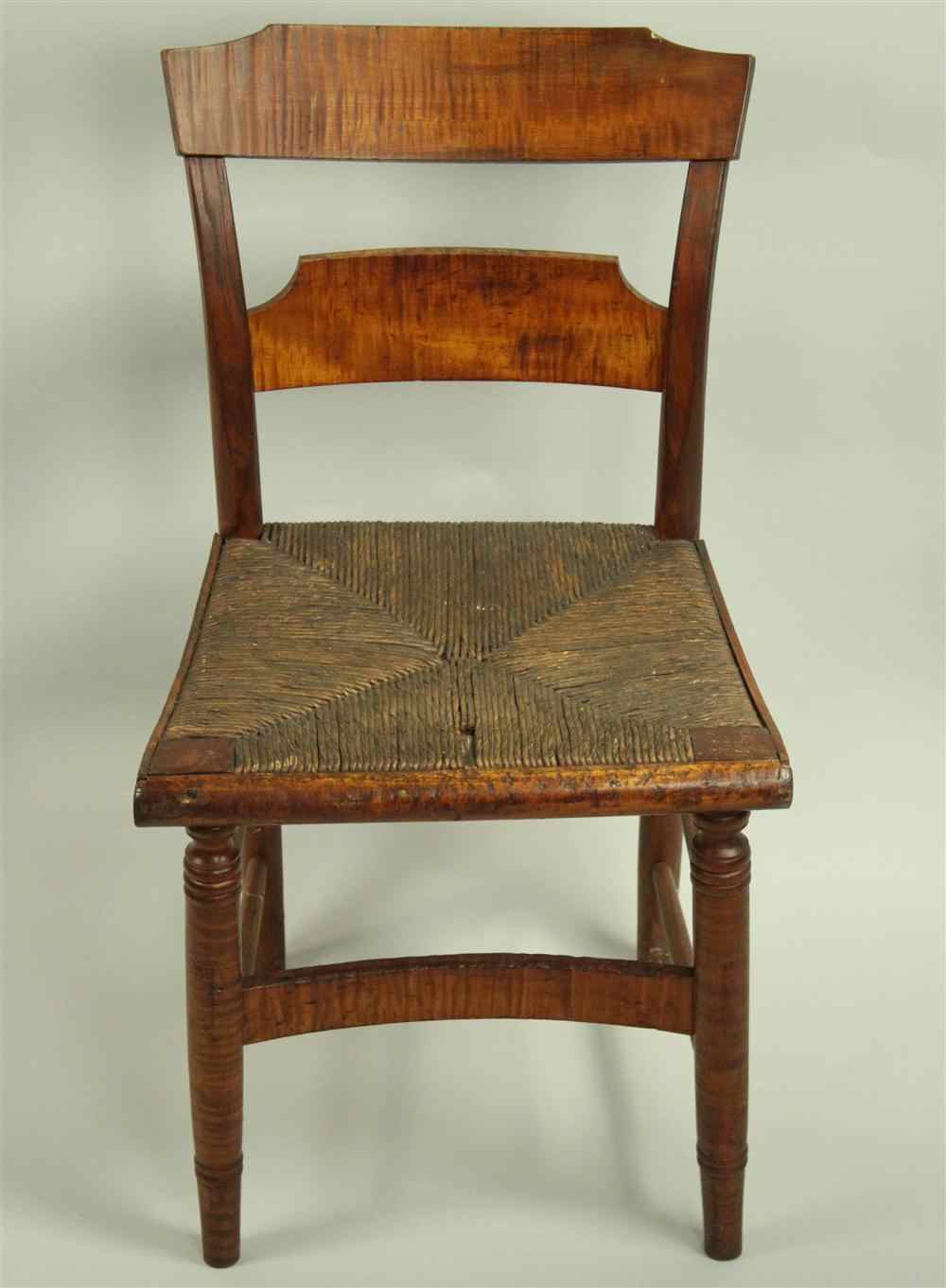 Appraisal: AMERICAN EMPIRE MAPLE SIDECHAIR