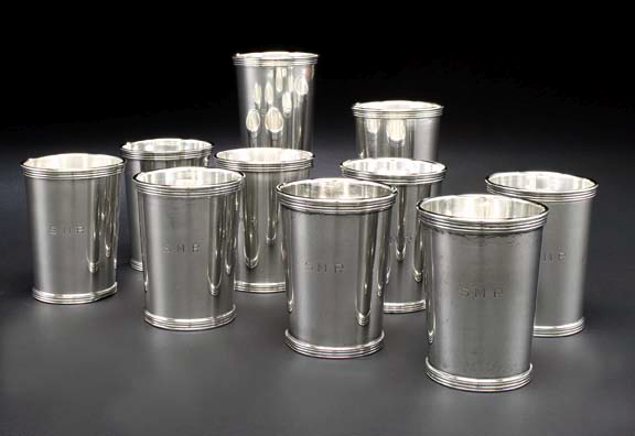 Appraisal: Set of Ten Cartier Sterling Silver Julep Cups New York