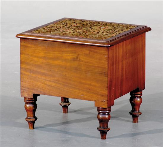 Appraisal: Georgian mahogany bedside commode early th century rectangular molded and