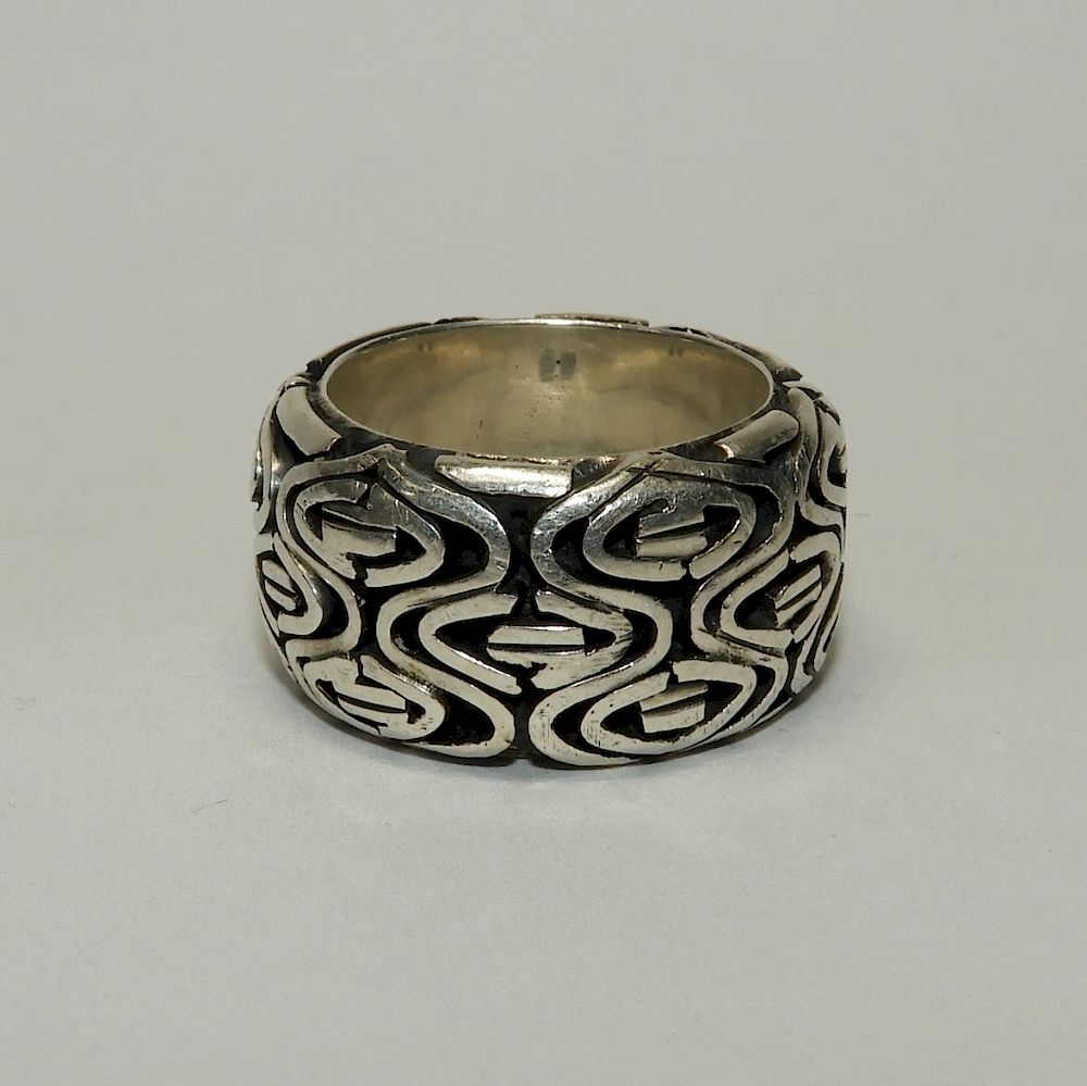 Appraisal: Fine Heavy Sterling Silver Men's Fashion Ring th Century Heavily