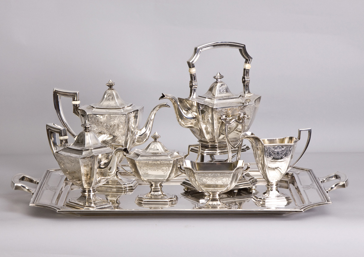 Appraisal: Gorham Sterling Tea Coffee Set w Matching Tray Pot w