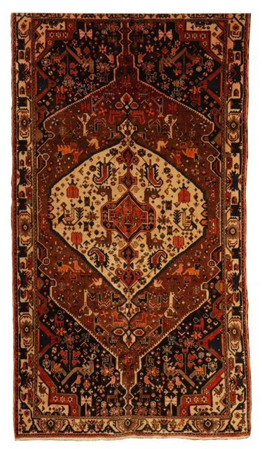 Appraisal: ORIENTAL RUG BAKTIARI ' x ' Central ivory medallion on