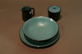 Appraisal: A Mikasa dinner set in blue and brown incomplete