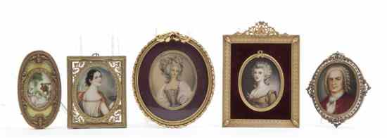 Appraisal: A Collection of Four Continental Portrait Miniatures three depicting ladies