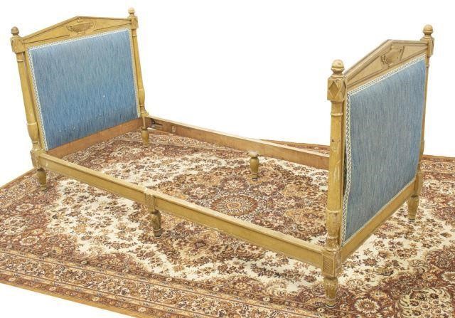 Appraisal: French Directoire style painted day bed th c having rounded