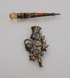 Appraisal: Of Scottish interest - Open style silver thistle brooch to