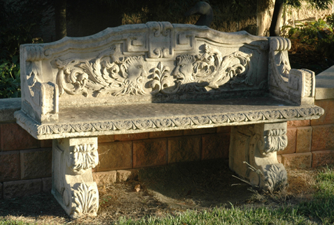 Appraisal: A REGENCY STYLE RECONSTITUTED STONE GARDEN BENCH cm length of