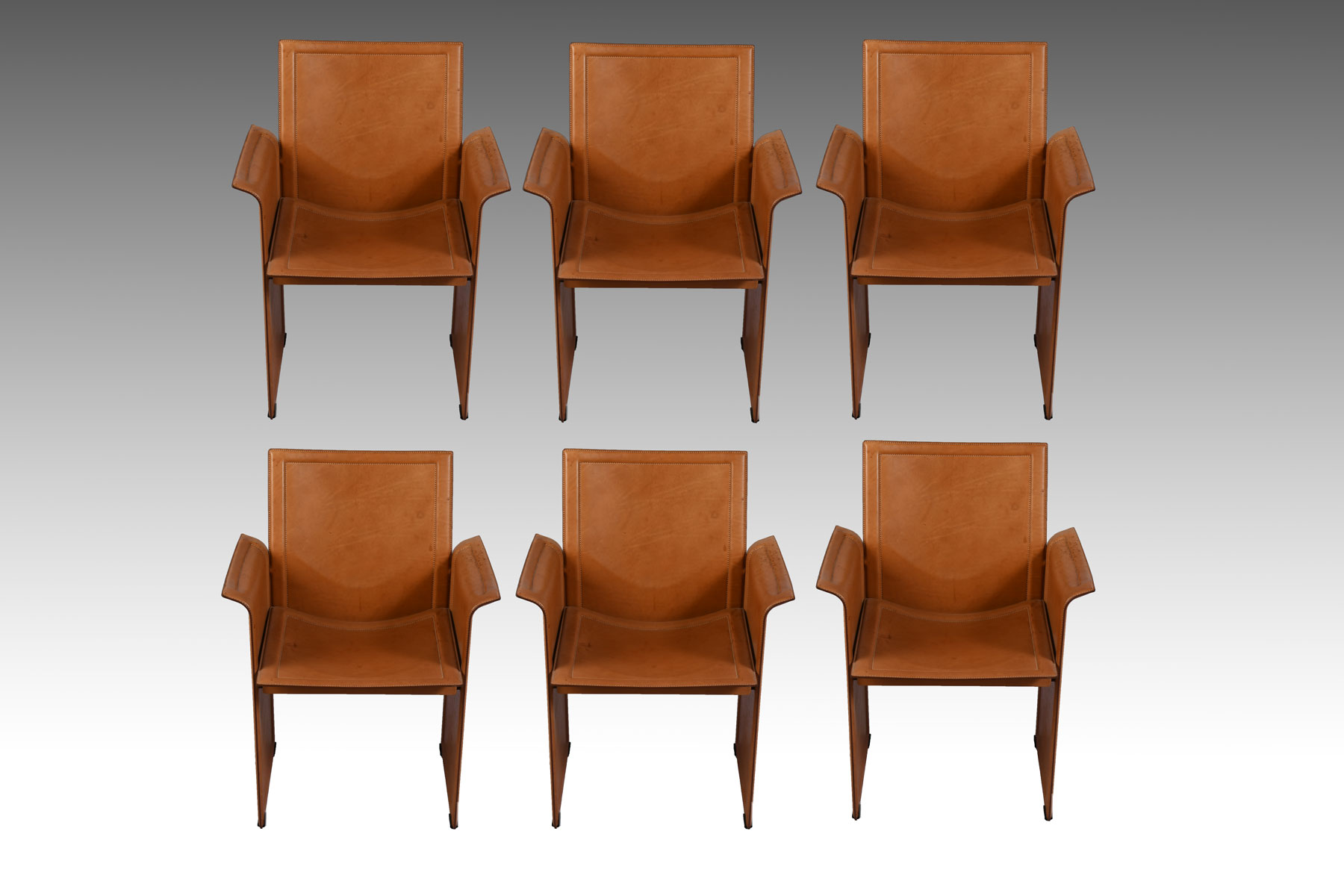 Appraisal: TITO AGNOLI FOR MATTEO GRASSI ''KORIUM'' ARMCHAIRS Having beige hard