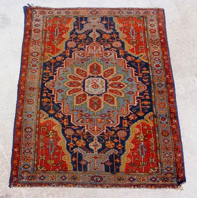 Appraisal: HAND WOVEN BIDJAR RUG Approx ' '' x ' ''