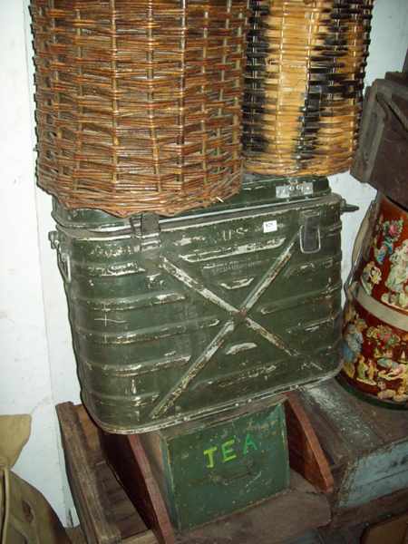 Appraisal: A COLLECTION OF EIGHT ITEMS INCLUDING WOODEN ADVERTISING BOXES STONEWARE