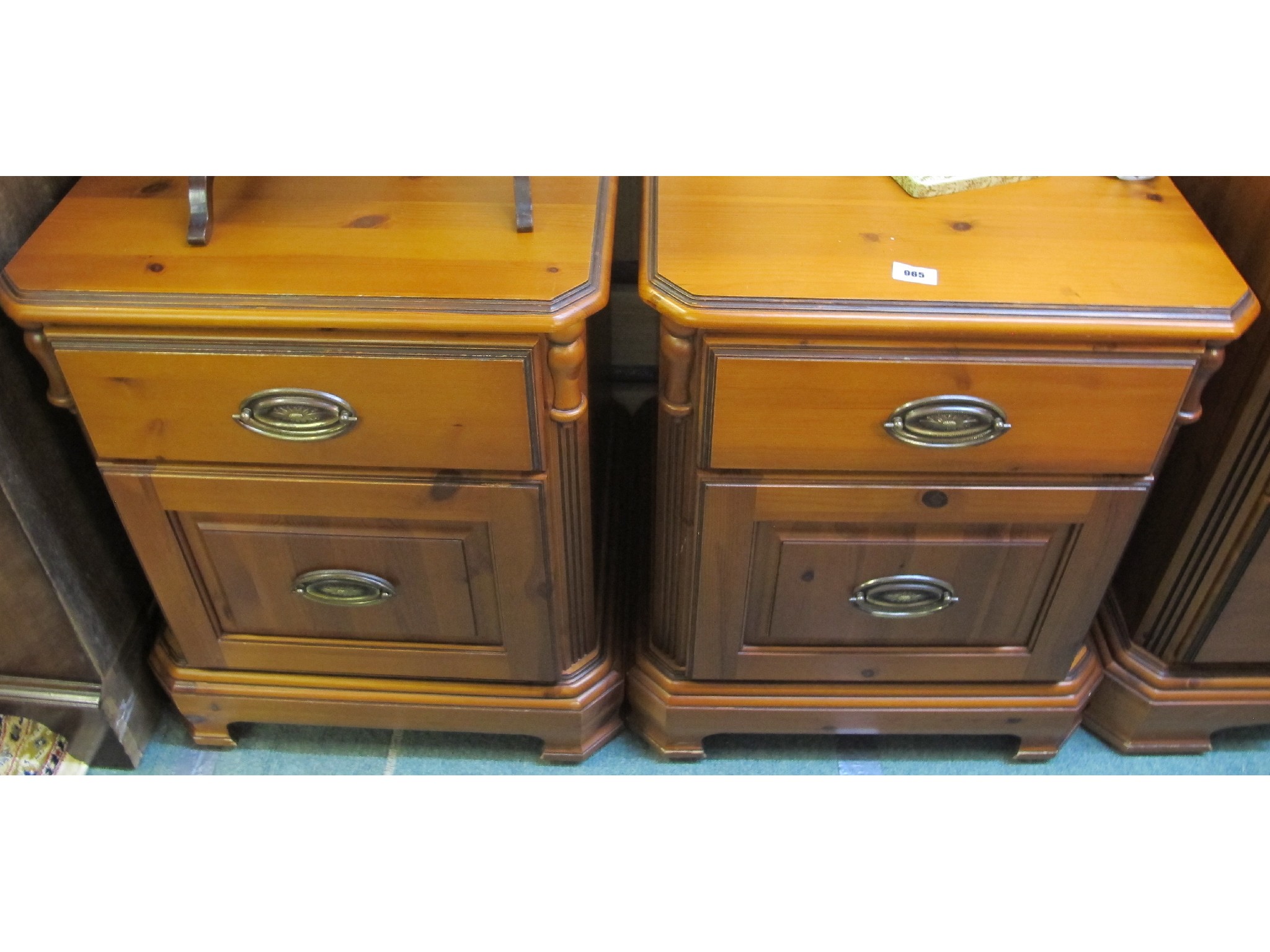 Appraisal: A pair of th Century Ducal Chateau bedside cabinets