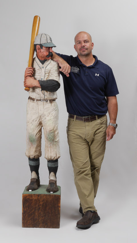 Appraisal: DOWD Jack American - Old Time Baseball Player Carved and