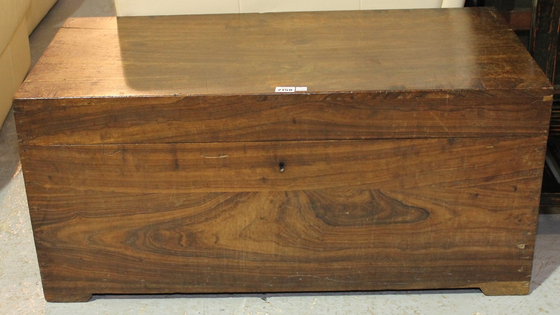 Appraisal: A th century Chinese hardwood trunk of rectangular form cm