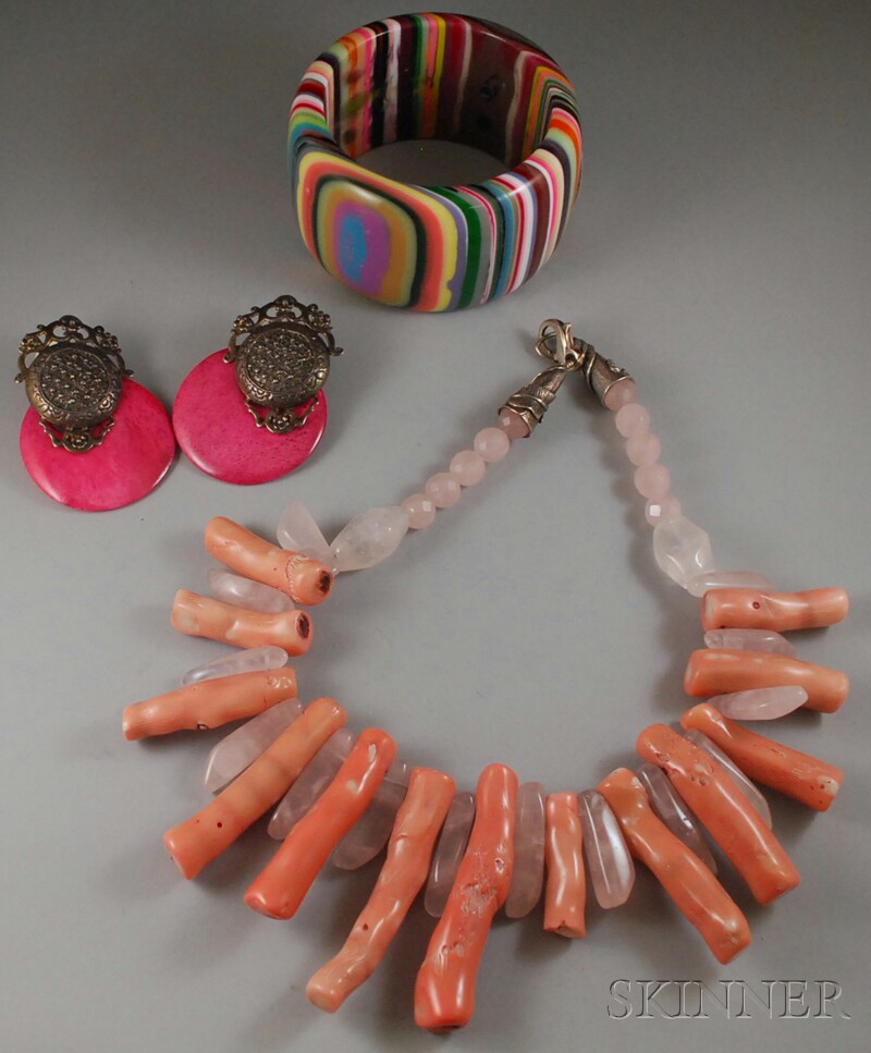 Appraisal: Colorful Group of Costume Jewelry including a pair of pink