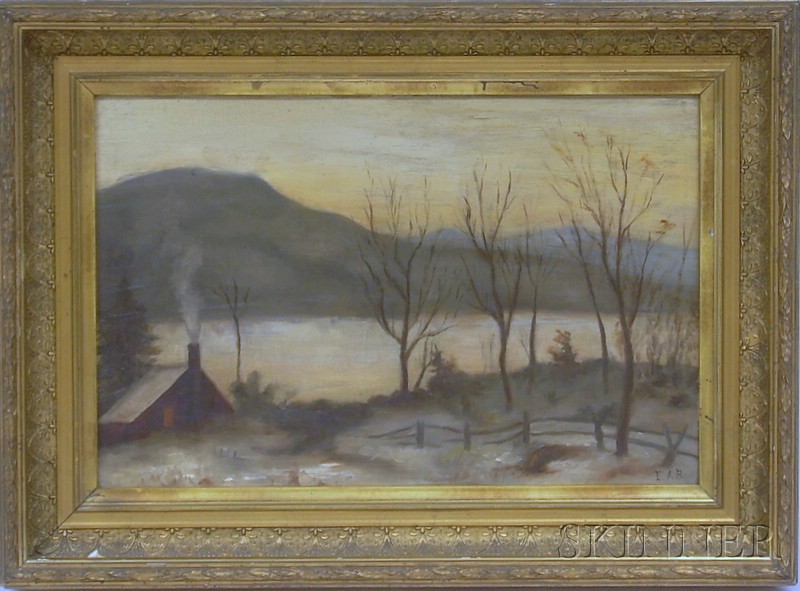 Appraisal: Two Framed American School Landscapes including an oil on canvas