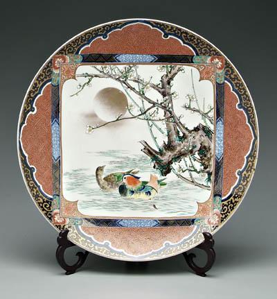 Appraisal: Japanese Imari charger mandarin ducks and prunus on a gilt