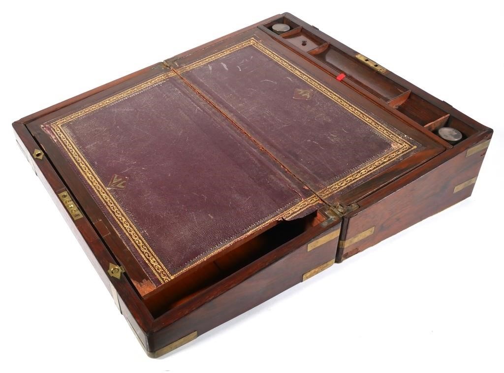 Appraisal: th Century lap desk writing box Measures x x Very