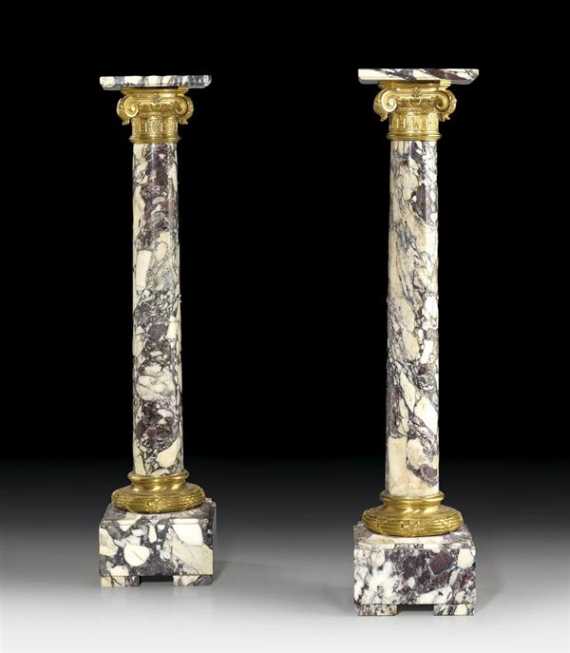 Appraisal: PAIR OF COLUMNS Louis XVI style probably Italy Matte and