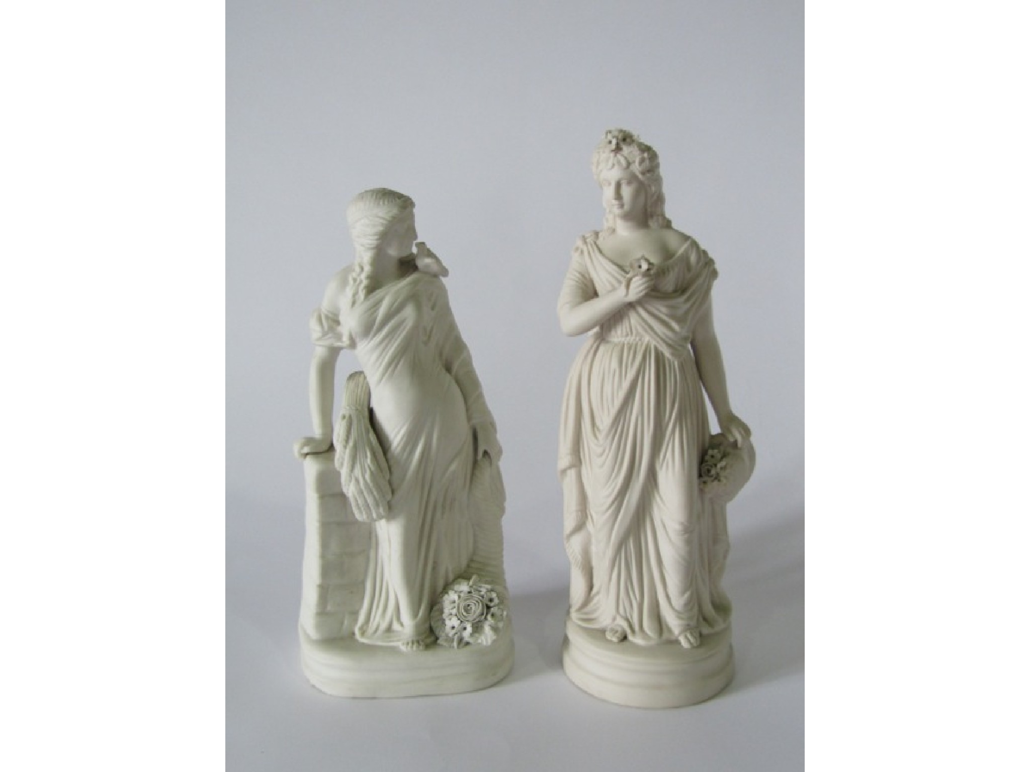 Appraisal: Two th century Parian ware figures of classical style female