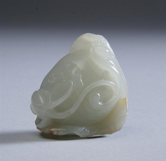 Appraisal: CHINESE CELADON JADE TOGGLE th century Carved to depict bird