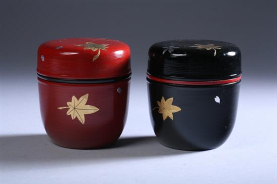 Appraisal: TWELVE JAPANESE BLACK AND GILT LACQUER FOOD BOXES th century