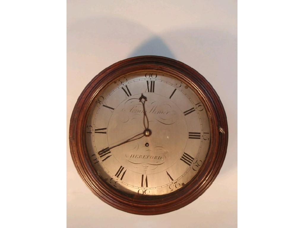 Appraisal: A George III wall clock the cm silvered dial signed