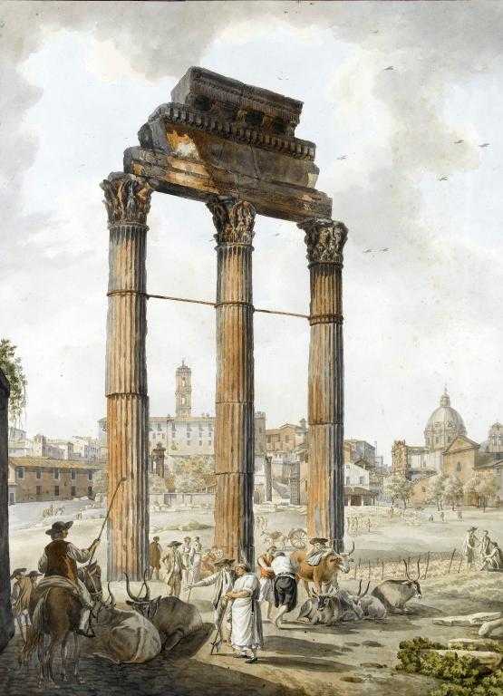 Appraisal: ABRAHAM-LOUIS-RODOLPHE DUCROS - AND GIOVANNI VOLPATO - VUE DU TEMPLE