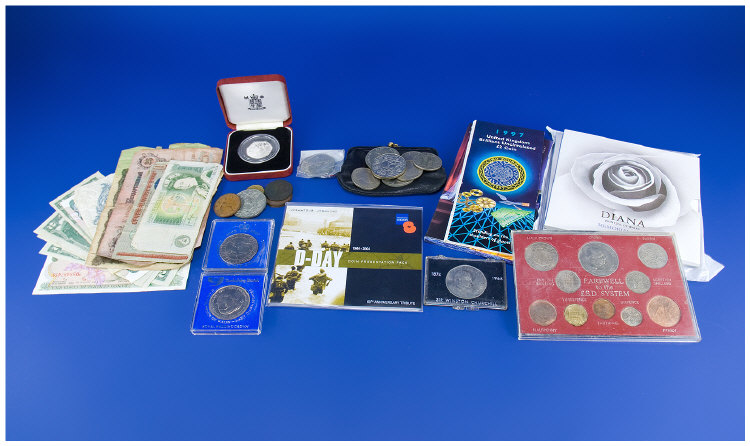 Appraisal: Collection Of Coins And Banknotes Comprising Modern And Commemorative Crowns