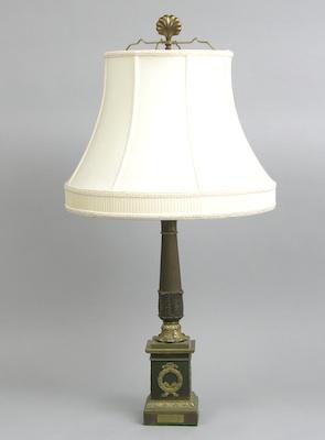 Appraisal: A French Bronze Lamp Bronze with patina Approx - H