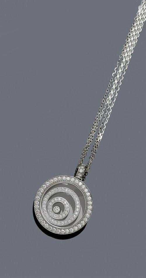 Appraisal: DIAMOND PENDANT WITH CHAIN CHOPARD HAPPY SPIRIT White gold Ref