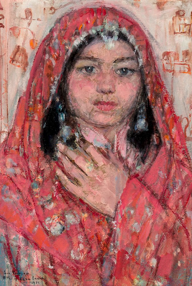 Appraisal: Leon Gaspard Portrait of a Girl Agra India LEON GASPARD