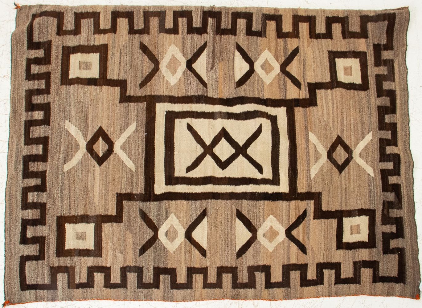 Appraisal: NAVAJO TWO GREY HILLS STORM PATTERN GEOMETRIC RUG Navajo Two