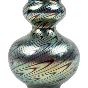 Appraisal: An Iridescent Glass Vase th Century unsigned Height inches Property