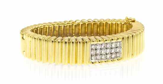 Appraisal: An Karat Yellow Gold and Diamond Bracelet containing round brilliant