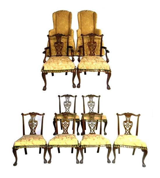 Appraisal: Ten Chippendale style dining room chairs two arm and six