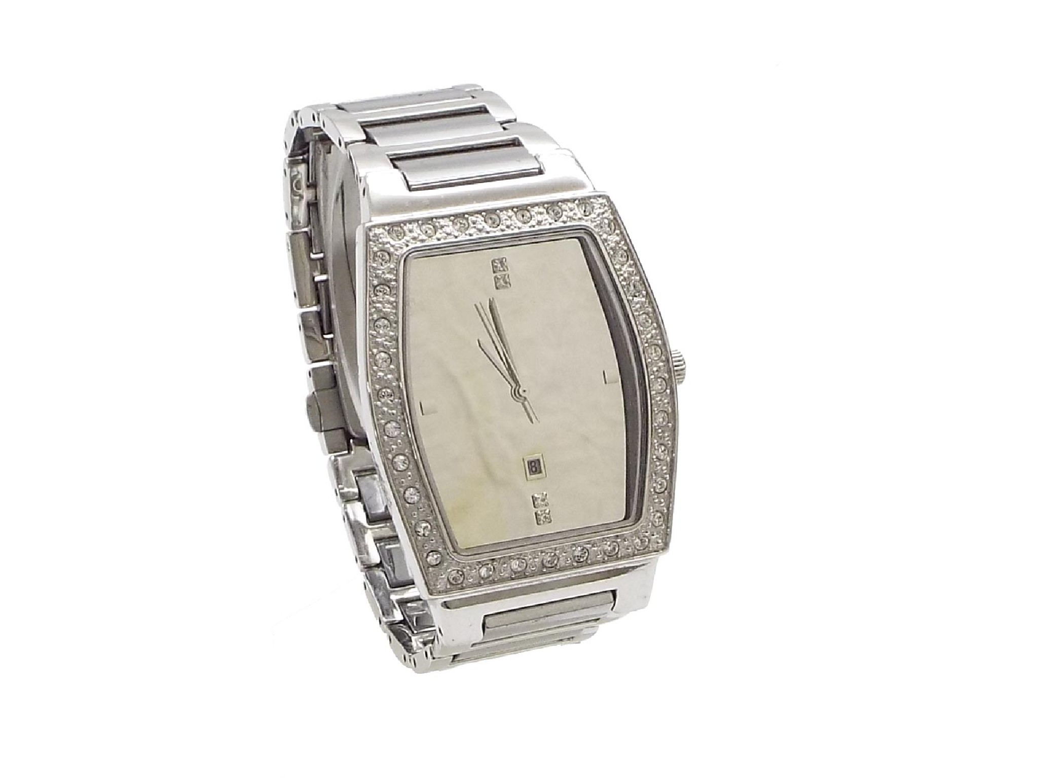 Appraisal: Tungsten Diamond stainless steel lady's bracelet watch ref TU mm