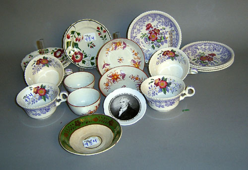 Appraisal: Four Adams rose plates together with a misc group of