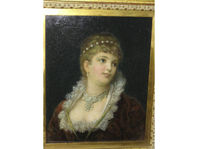 Appraisal: CONTINENTAL SCHOOL LATE TH CENTURY Waist-length portrait of a woman