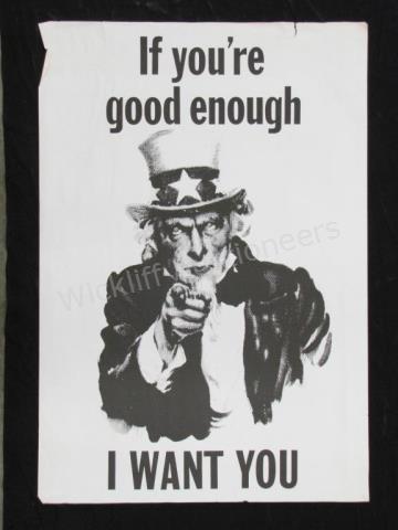 Appraisal: A vintage s Uncle Sam poster If You're Good Enough